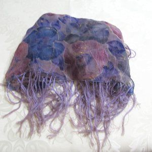 Purple and Blue Chiffon Scarf